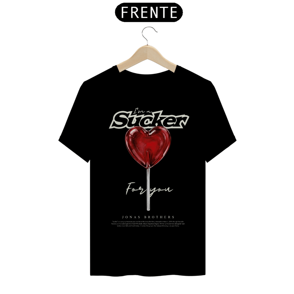 Nome do produto: Camiseta Jonas Brothers Sucker (Preta)