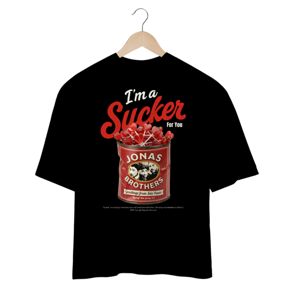 Camiseta Oversized Jonas Brothers Sucker V2 (Preta)