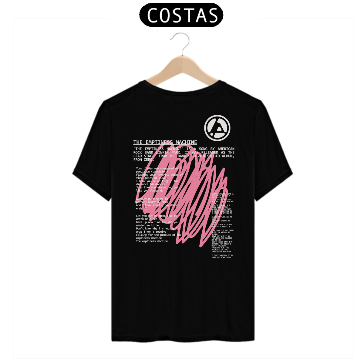 Nome do produto: Camiseta Linkin Park The Emptiness Machine (Preta, Estampa nas Costas)