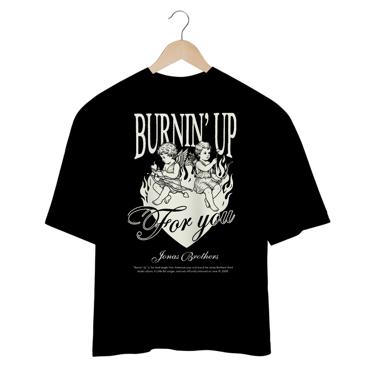 Nome do produto: Camiseta Jonas Brothers Burnin\' Up (Preta & Vinho)