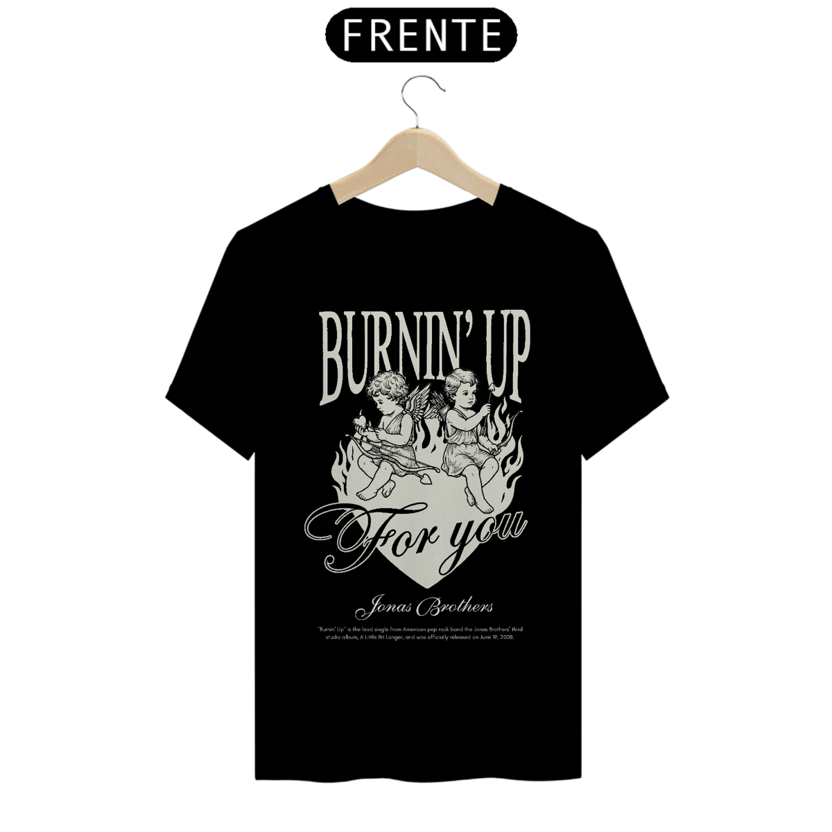 Nome do produto: Camiseta Jonas Brothers Burnin\' Up (Preta & Vermelha)