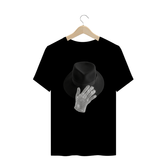 Camiseta Plus Size Michael Jackson Chapéu e Luva