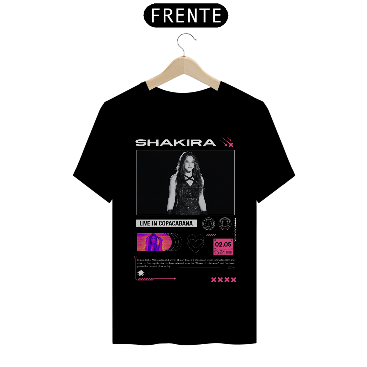 Nome do produto: Camiseta Shakira Live in Copacabana 02.05