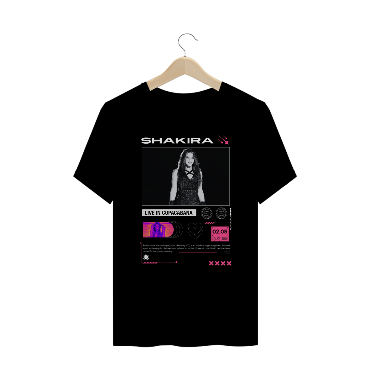Nome do produto: Camiseta Plus Size Shakira Live in Copacabana 02.05
