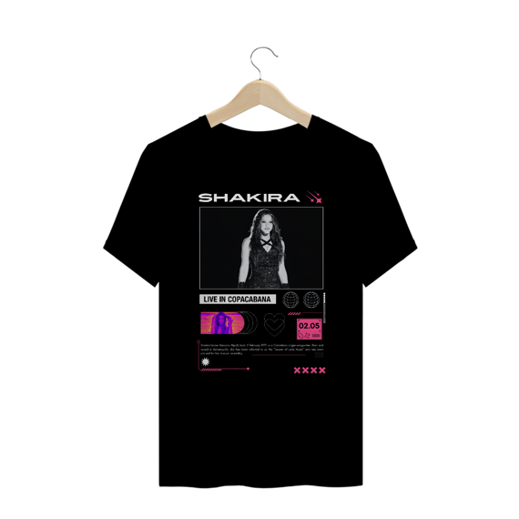 Camiseta Plus Size Shakira Live in Copacabana 02.05