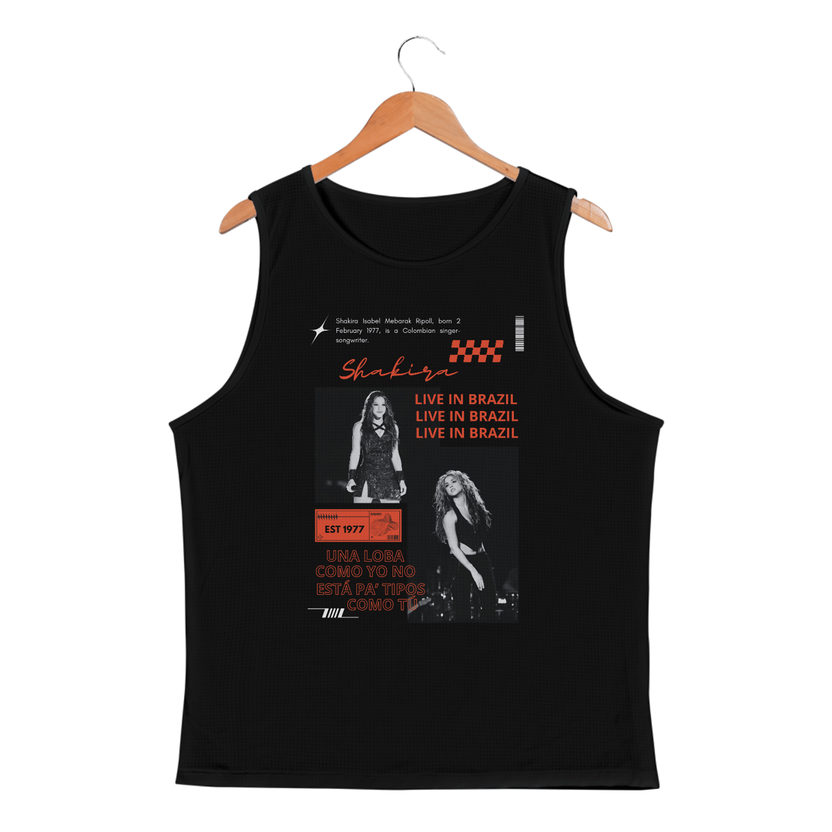 Nome do produto: Regata Masculina com proteção UV Shakira Live in Brazil