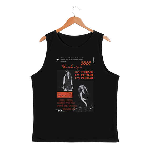 Regata Masculina com proteção UV Shakira Live in Brazil