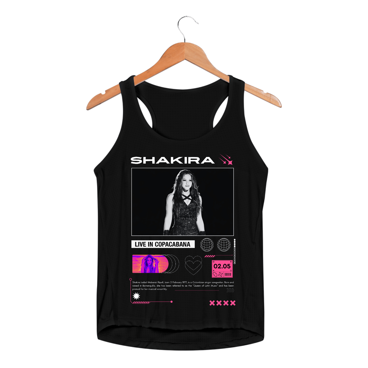Nome do produto: Regata Feminina com proteção UV Shakira Live in Copacabana 02.05
