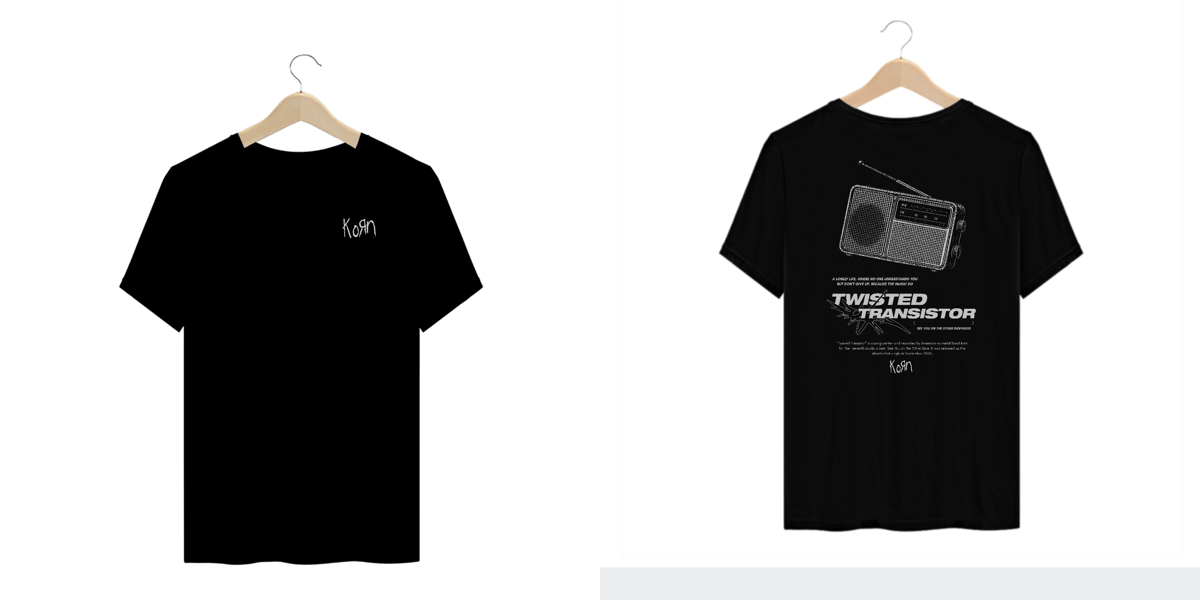 Nome do produto: Camiseta Plus Size Korn Twisted Transistor (Estampa Frente & Costas)