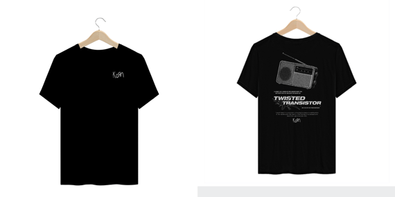 Camiseta Plus Size Korn Twisted Transistor (Estampa Frente & Costas)