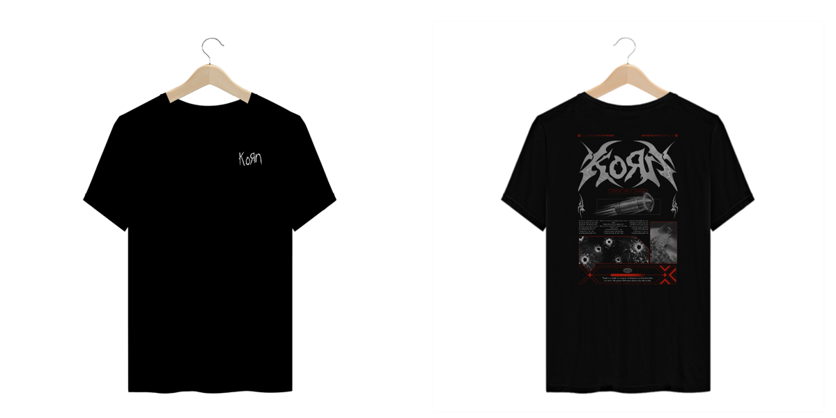 Nome do produto: Camiseta Plus Size Korn Freak On A Leash (Estampa Frente & Costas)