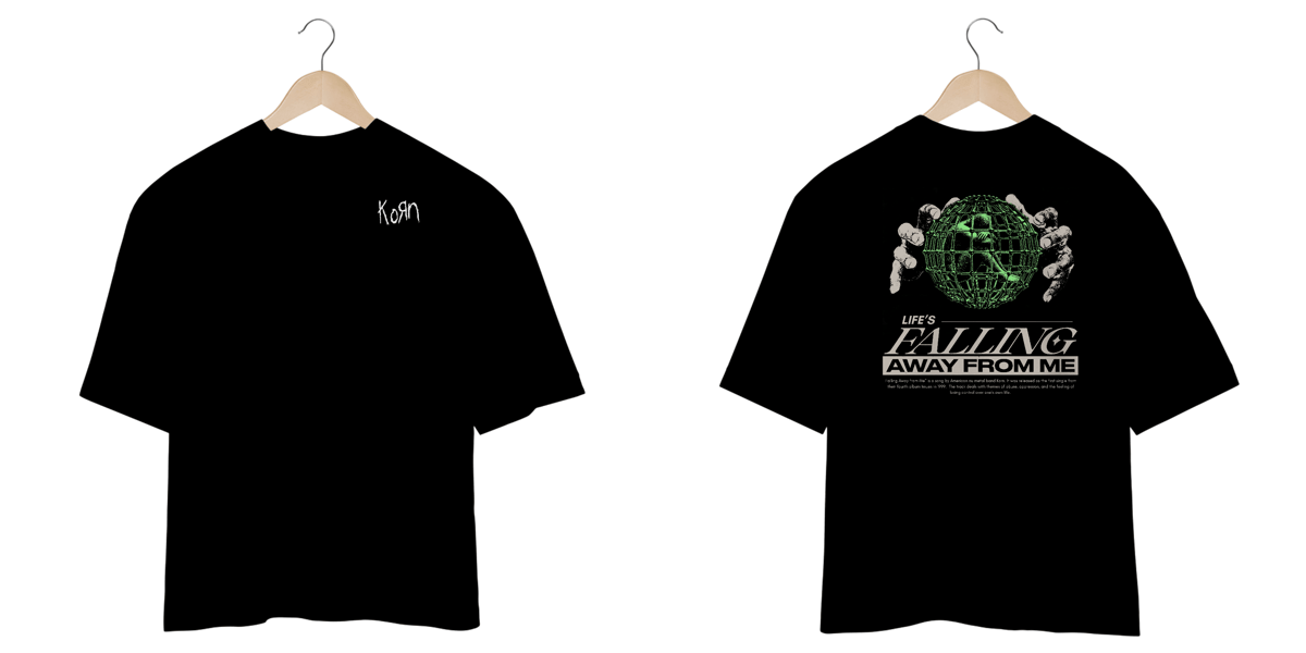 Nome do produto: Camiseta Oversized Korn Falling Away From Me (Estampa Frente & Costas)