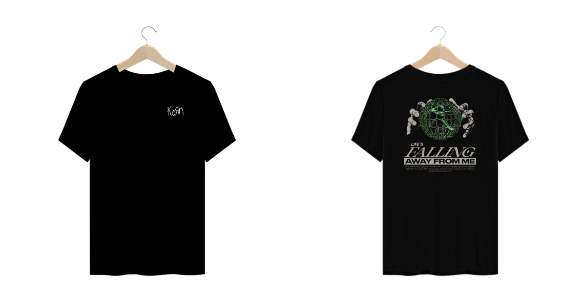 Nome do produto: Camiseta Plus Size Korn Falling Away From Me (Estampa Frente & Costas)