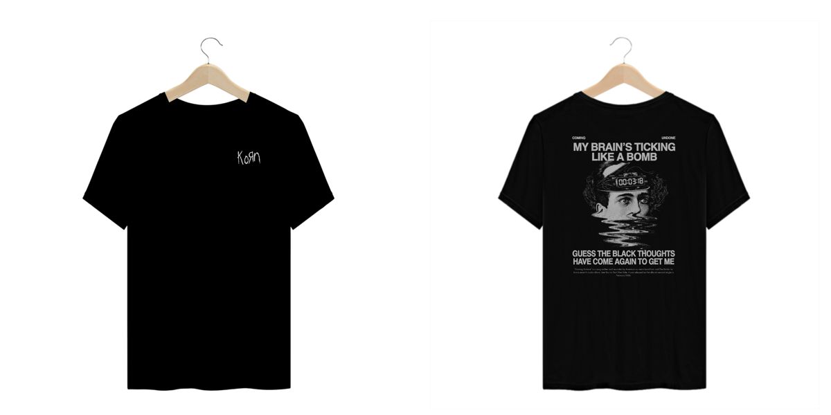 Nome do produto: Camiseta Plus Size Korn Coming Undone (Estampa Frente & Costas)