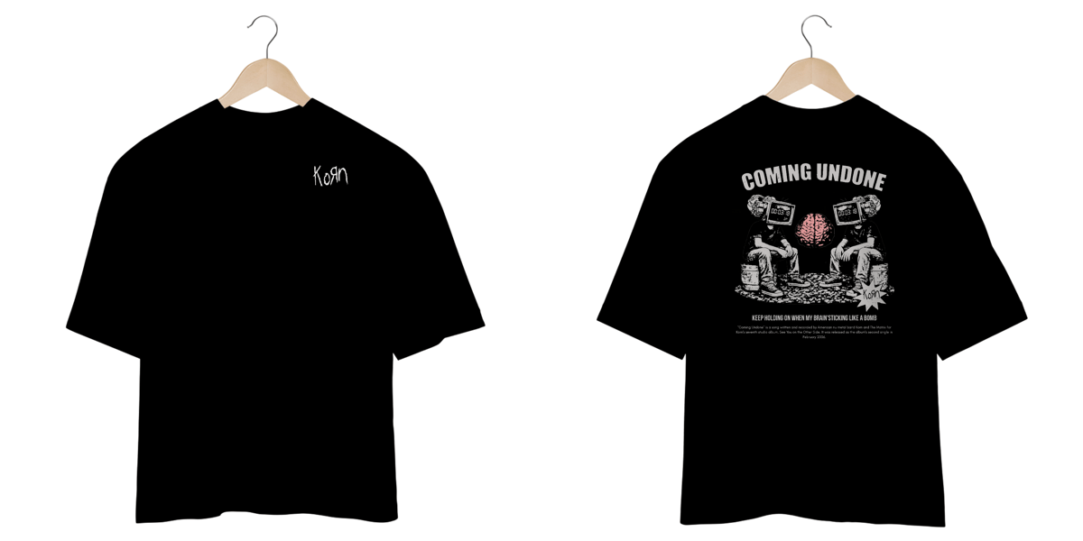 Nome do produto: Camiseta Oversized Korn Coming Undone V2 (Estampa Frente & Costas)