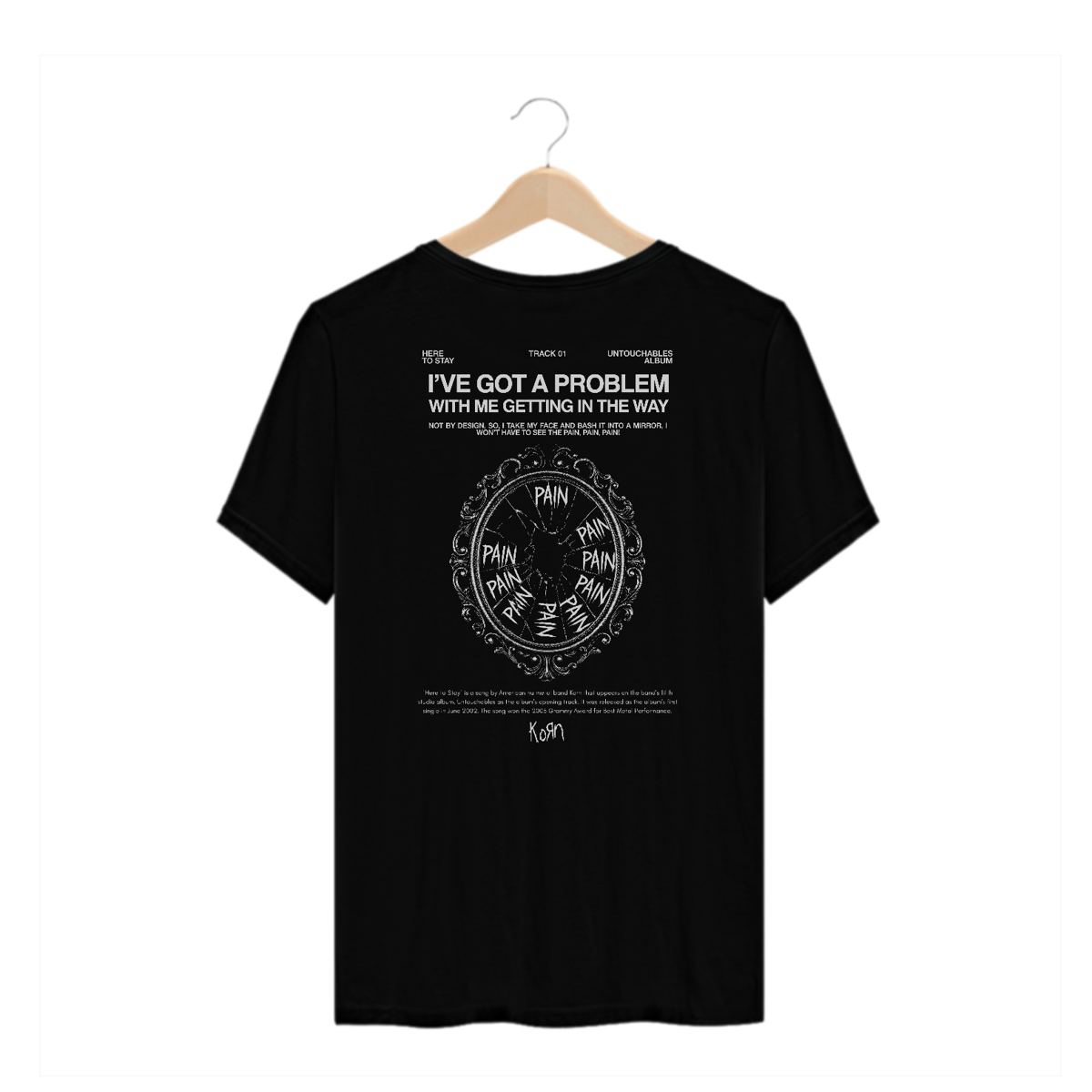 Nome do produto: Camiseta Plus Size Korn Here To Stay (Estampa nas Costas)