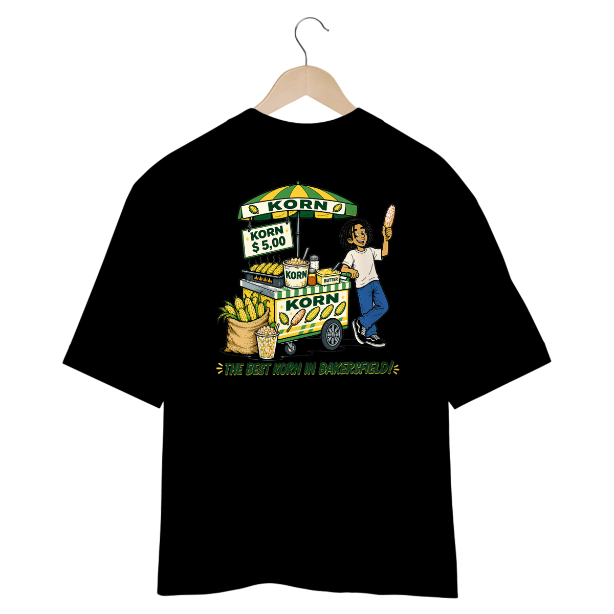 Nome do produto: Camiseta Oversized Korn (Estampa nas Costas)