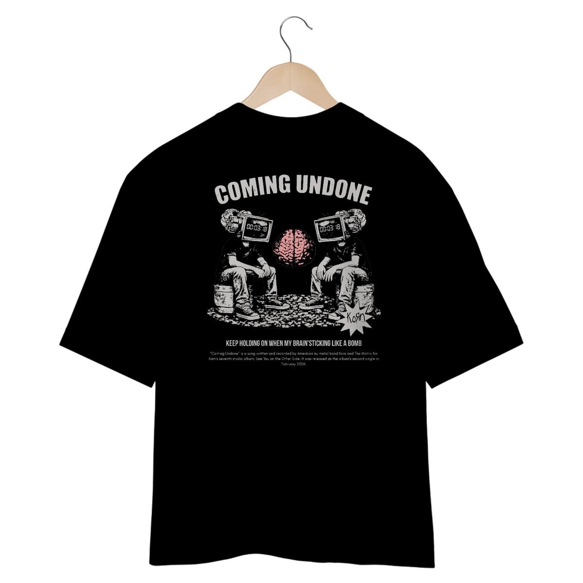 Nome do produto: Camiseta Oversized Korn Coming Undone V2 (Estampa nas Costas)
