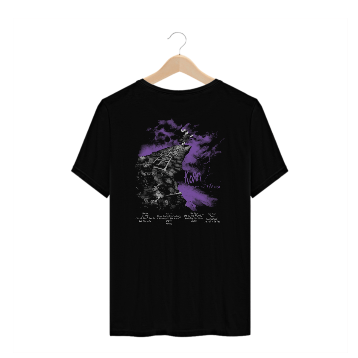 Nome do produto: Camiseta Plus Size Korn Follow The Leader (Estampa nas Costas)