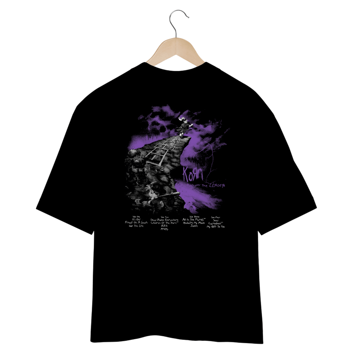 Nome do produto: Camiseta Oversized Korn Follow The Leader (Estampa nas Costas)
