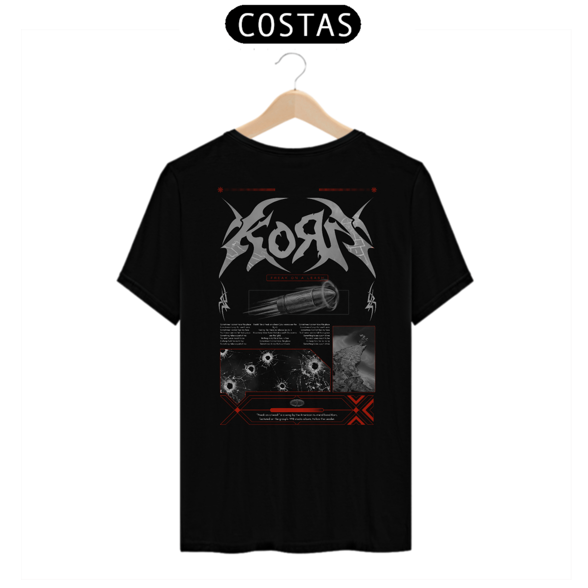 Nome do produto: Camiseta Korn Freak On A Leash (Estampa nas Costas)