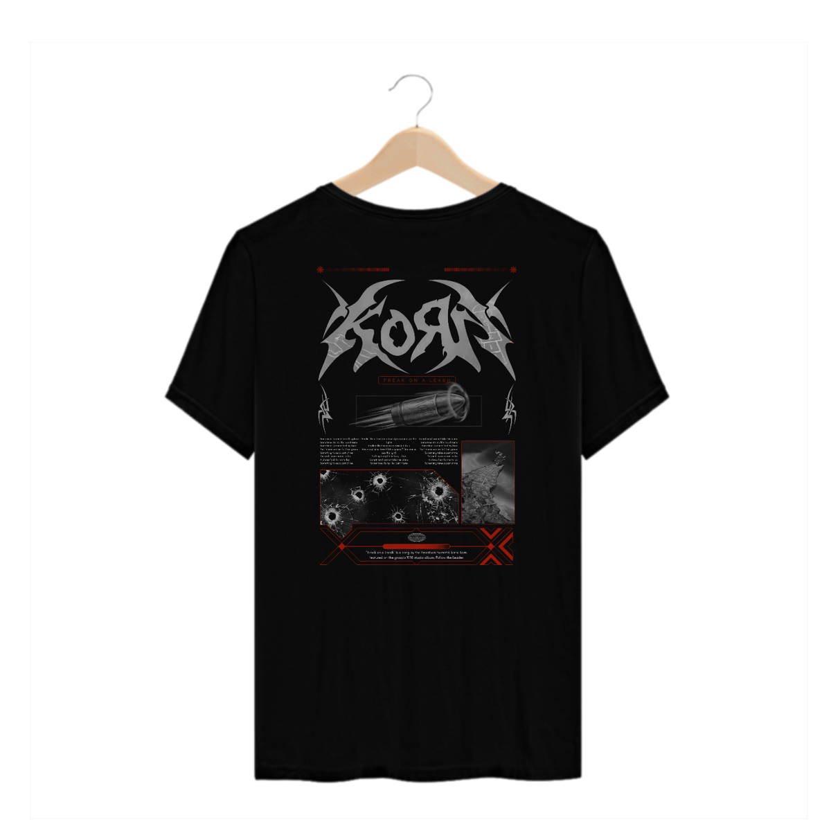 Nome do produto: Camiseta Plus Size Korn Freak On A Leash (Estampa nas Costas)