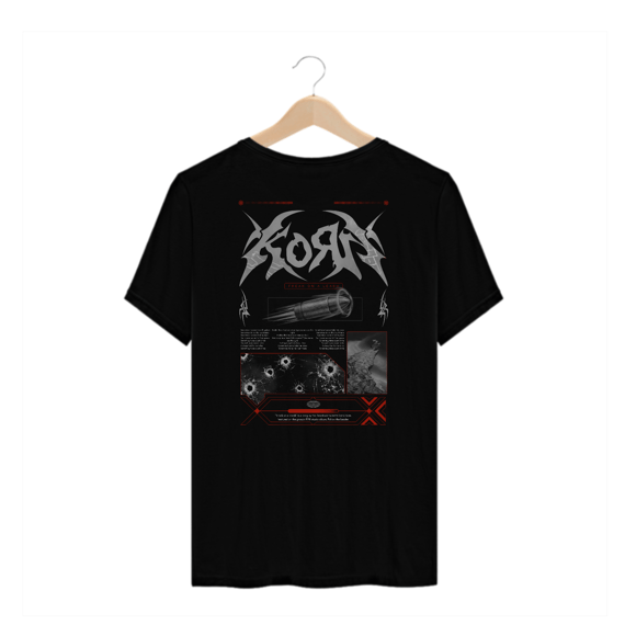 Camiseta Plus Size Korn Freak On A Leash (Estampa nas Costas)