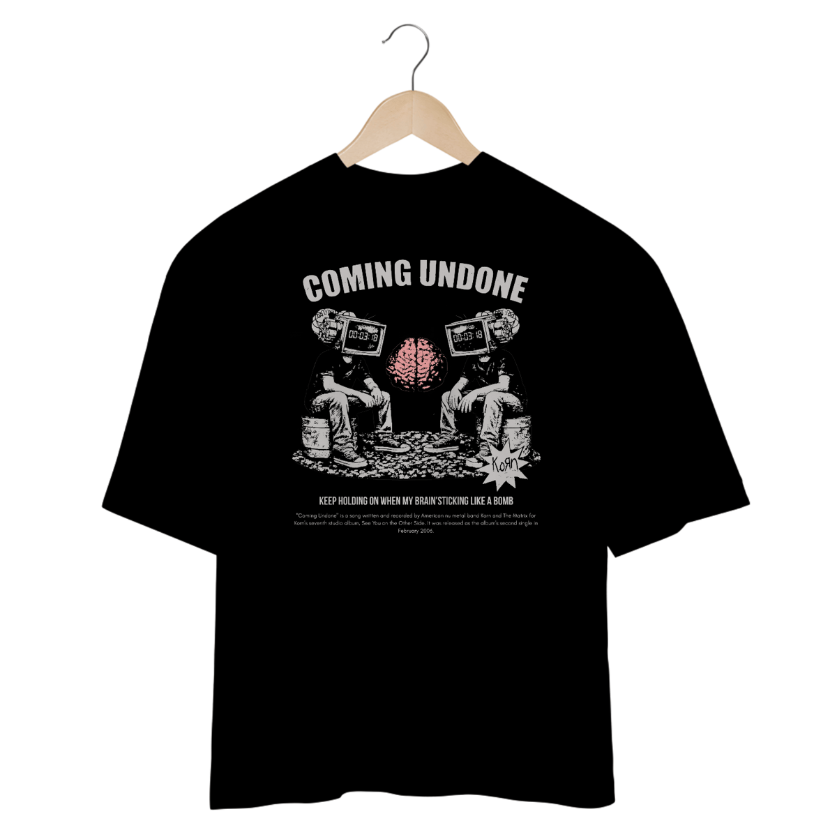 Nome do produto: Camiseta Oversized Korn Coming Undone V2