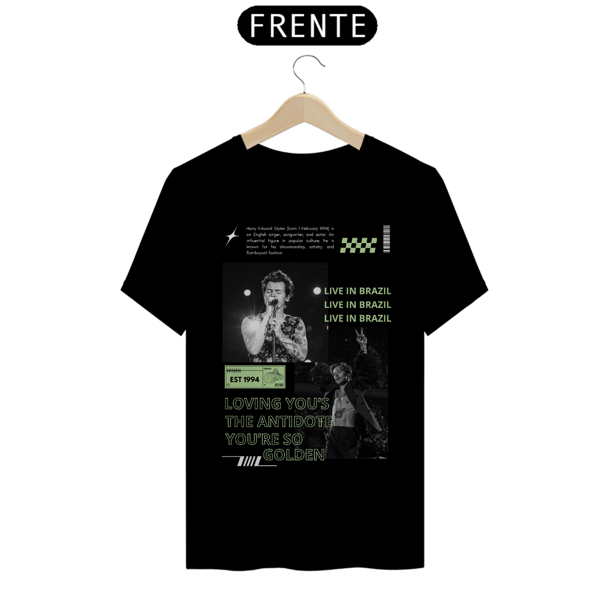 Nome do produto: Camiseta Harry Styles Live in Brazil