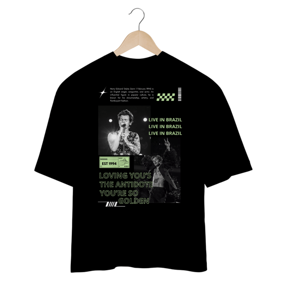 Camiseta Oversized Harry Styles Live in Brazil