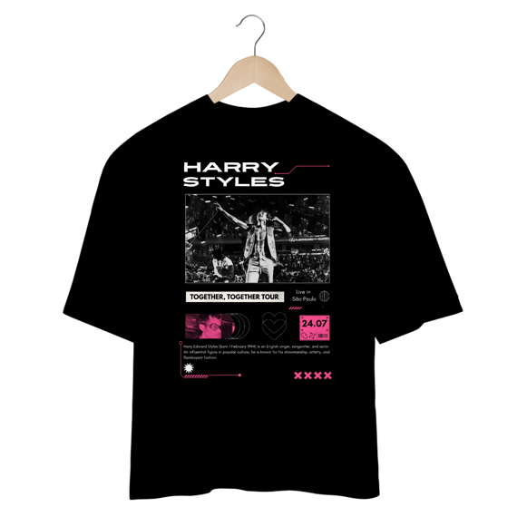 Camiseta Oversized Harry Styles São Paulo 24.07