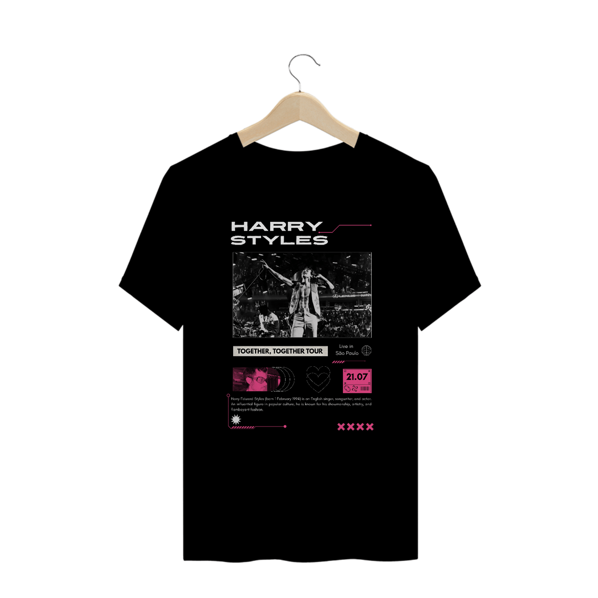 Nome do produto: Camiseta Plus Size Harry Styles São Paulo 21.07