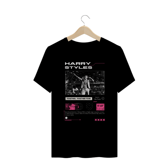 Camiseta Plus Size Harry Styles São Paulo 17.07