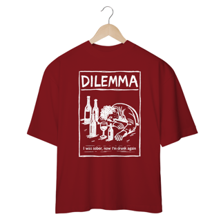 Nome do produto Camiseta Oversized Green Day Dilemma (Preta & Vinho)