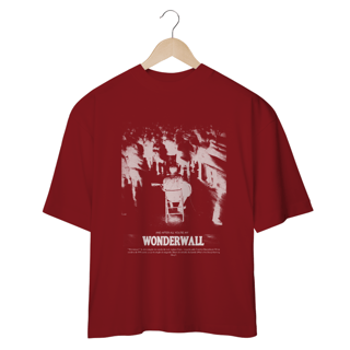 Nome do produto Camiseta Oversized Oasis Wonderwall (Preta & Vinho)