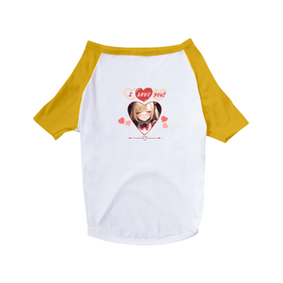 Nome do produto camisa para pet I Love You ! , anime girl print