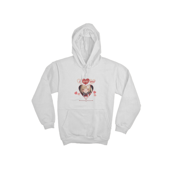moletom unissex I Love You ! , anime girl print