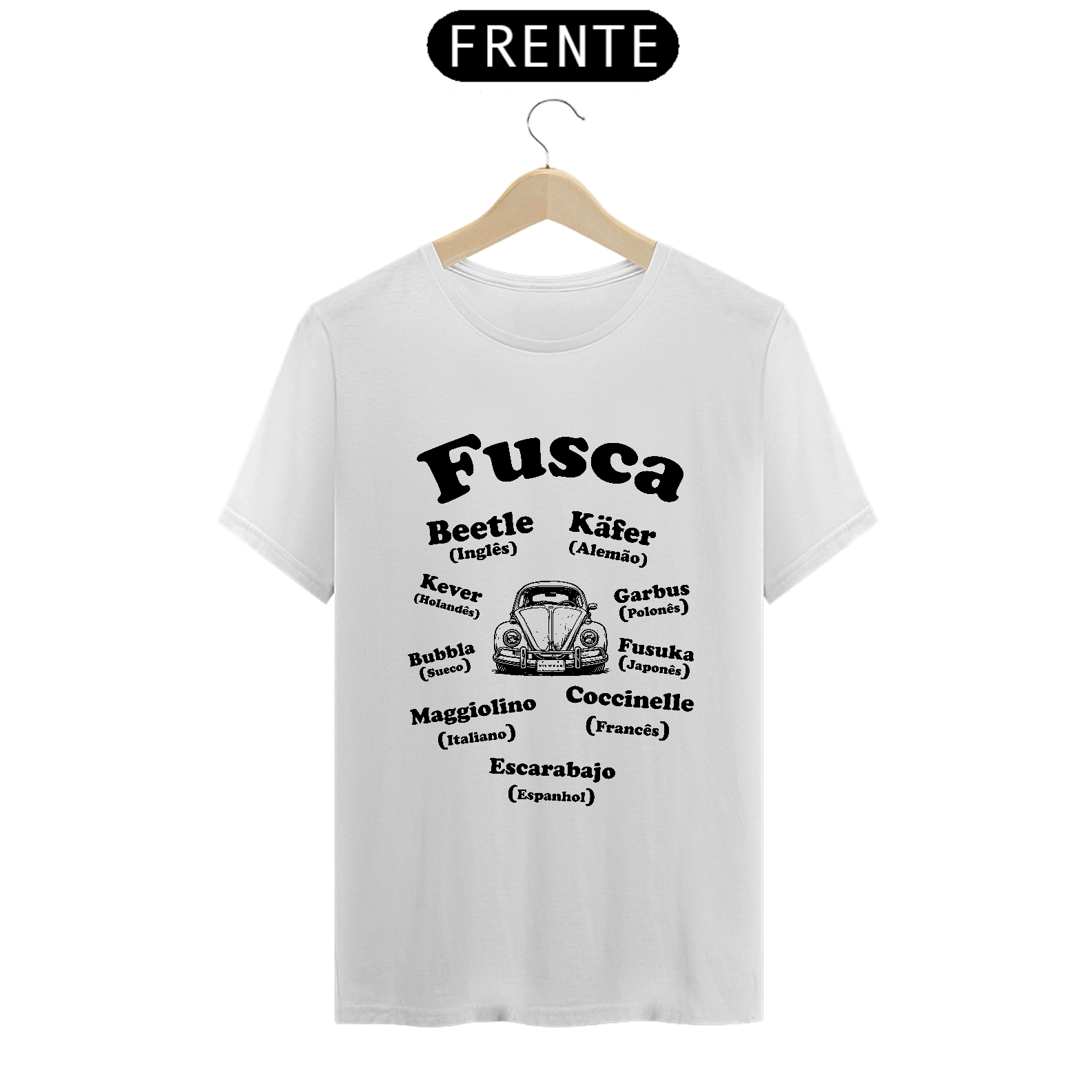 Camiseta Fusca Idiomas (Branca)