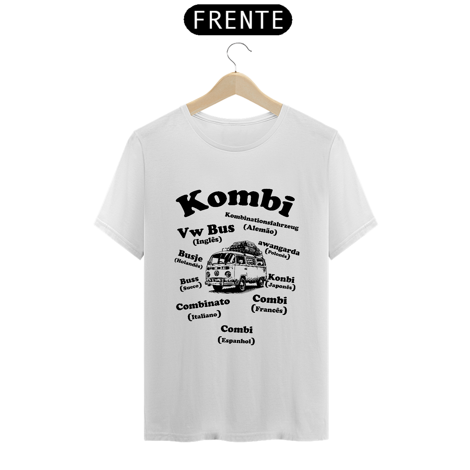 Camiseta Kombi Idiomas (branca)