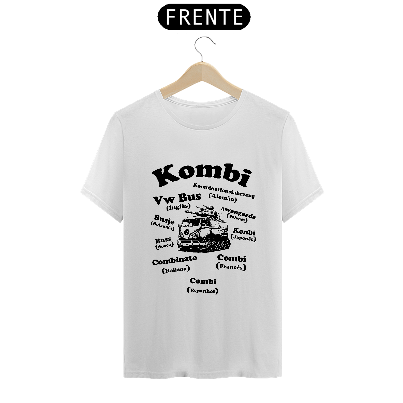 Camiseta Kombi War Idiomas (branca)