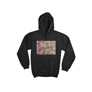 Nome do produto Moletom canguru personalizado com marcas de beijo