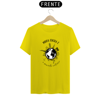 Nome do produto Camiseta masculina clara Minha escola é o mundo inteiro