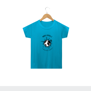 Nome do produto camiseta infantil Minha escola é o mundo todo - Clara