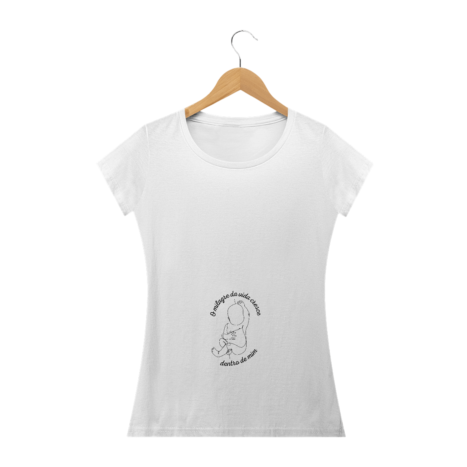Camiseta baby long O milagre da vida cresce dentro de mim