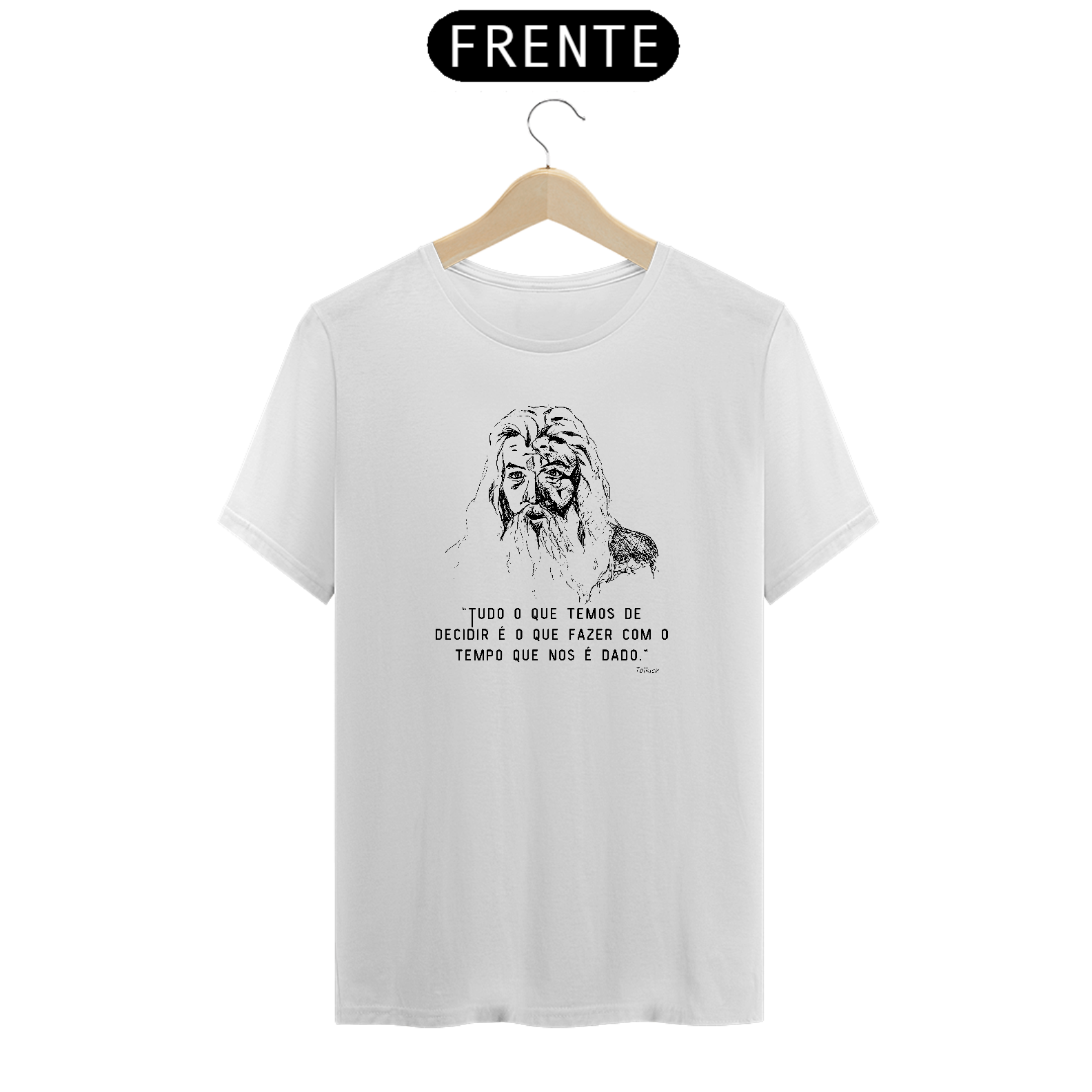 Camiseta  masculina Tolkien citação tempo