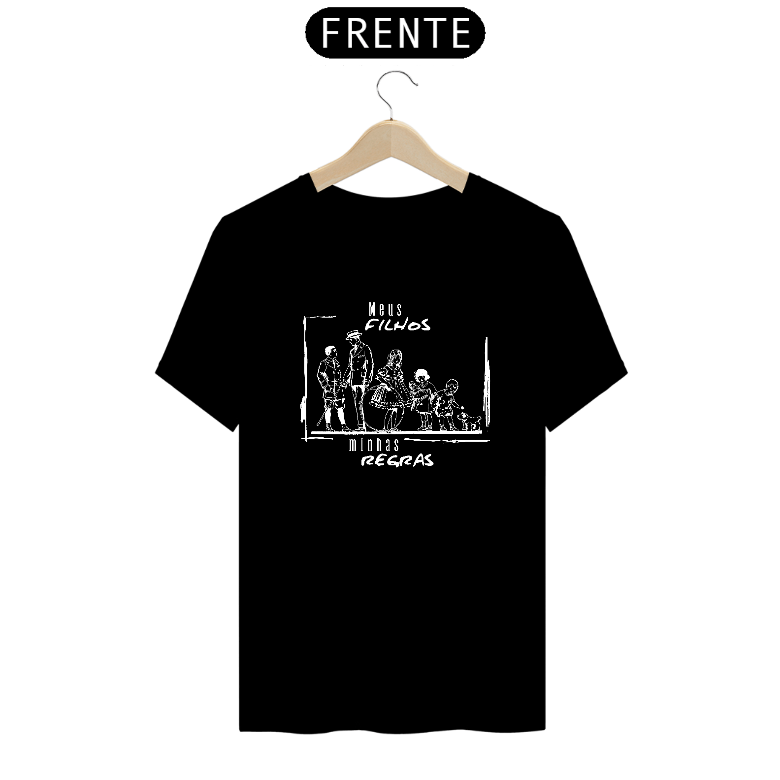 Camiseta masculina tons escuros - Meus filhos minhas regras MD2
