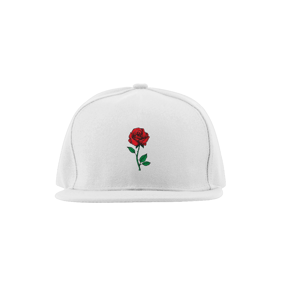 Boné com estampa de rosa