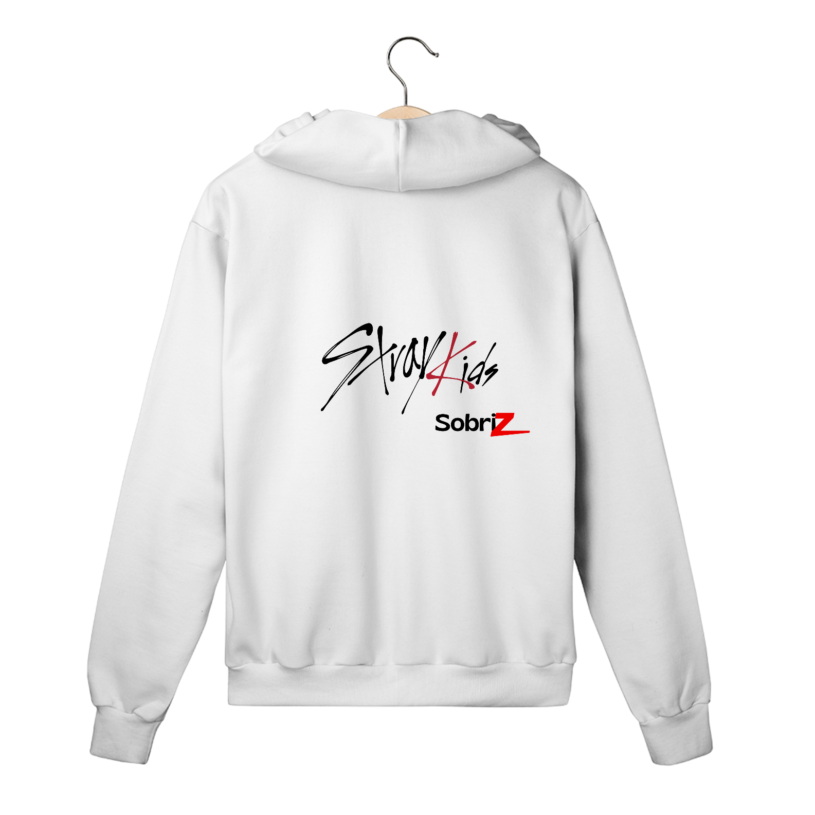MOLETOM COM ZIPER BRANCO - STRAY KIDS LOGO