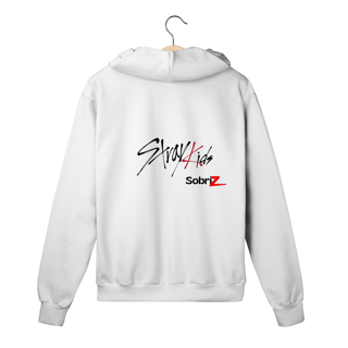 MOLETOM COM ZIPER BRANCO - STRAY KIDS LOGO