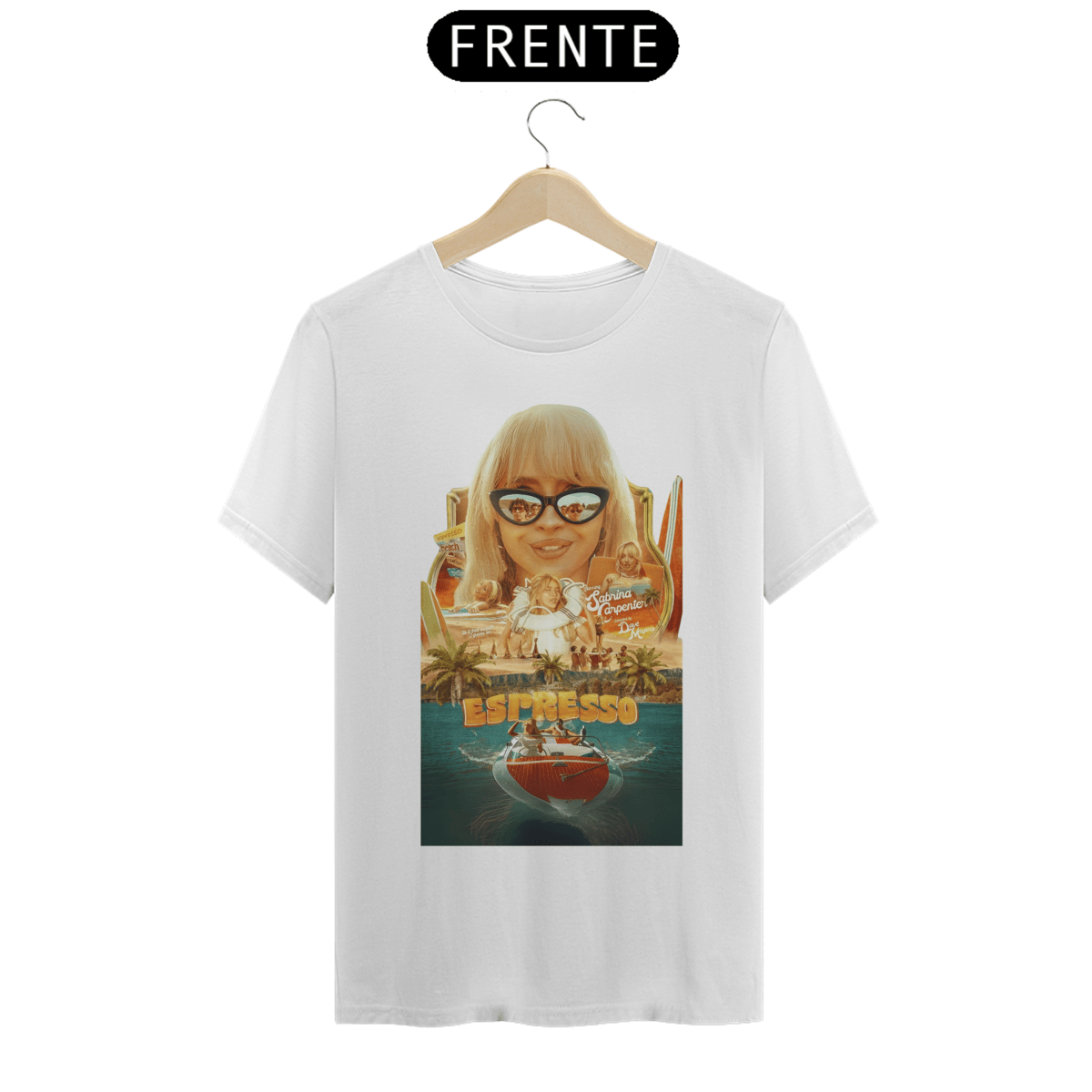 Nome do produto: CAMISETA UNISEX SABRINA CARPENTER ESPRESSO